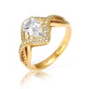 кольцо Желтое  Золото 585 пробы  бриллиант