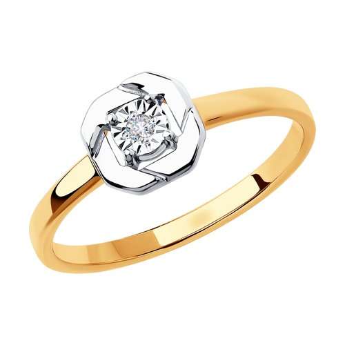 кольцо. Комбинированное  Золото 585. Бриллиант.  арт. 1011863 от производителя Соколов в Омске