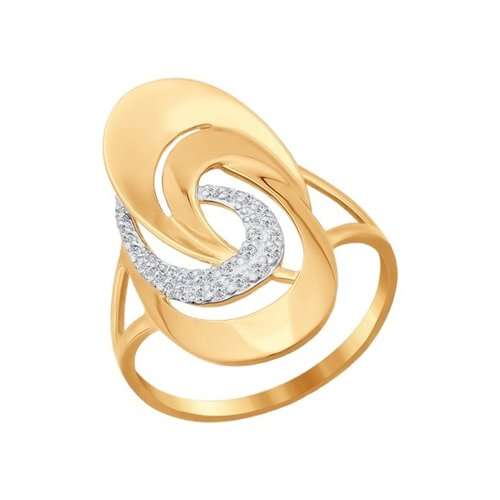 кольцо. Комбинированное  Золото 585. Фианит.  арт. 016862 от производителя Соколов в Омске
