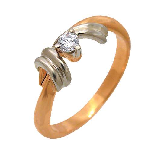кольцо. Комбинированное  Золото 585. Бриллиант.  арт. 32К660124 от производителя Эстет в Омске