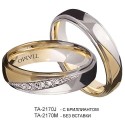 кольцо. Комбинированное  Золото 585. Бриллиант.  арт. ТА-2170 J от производителя Тиамо в Омске